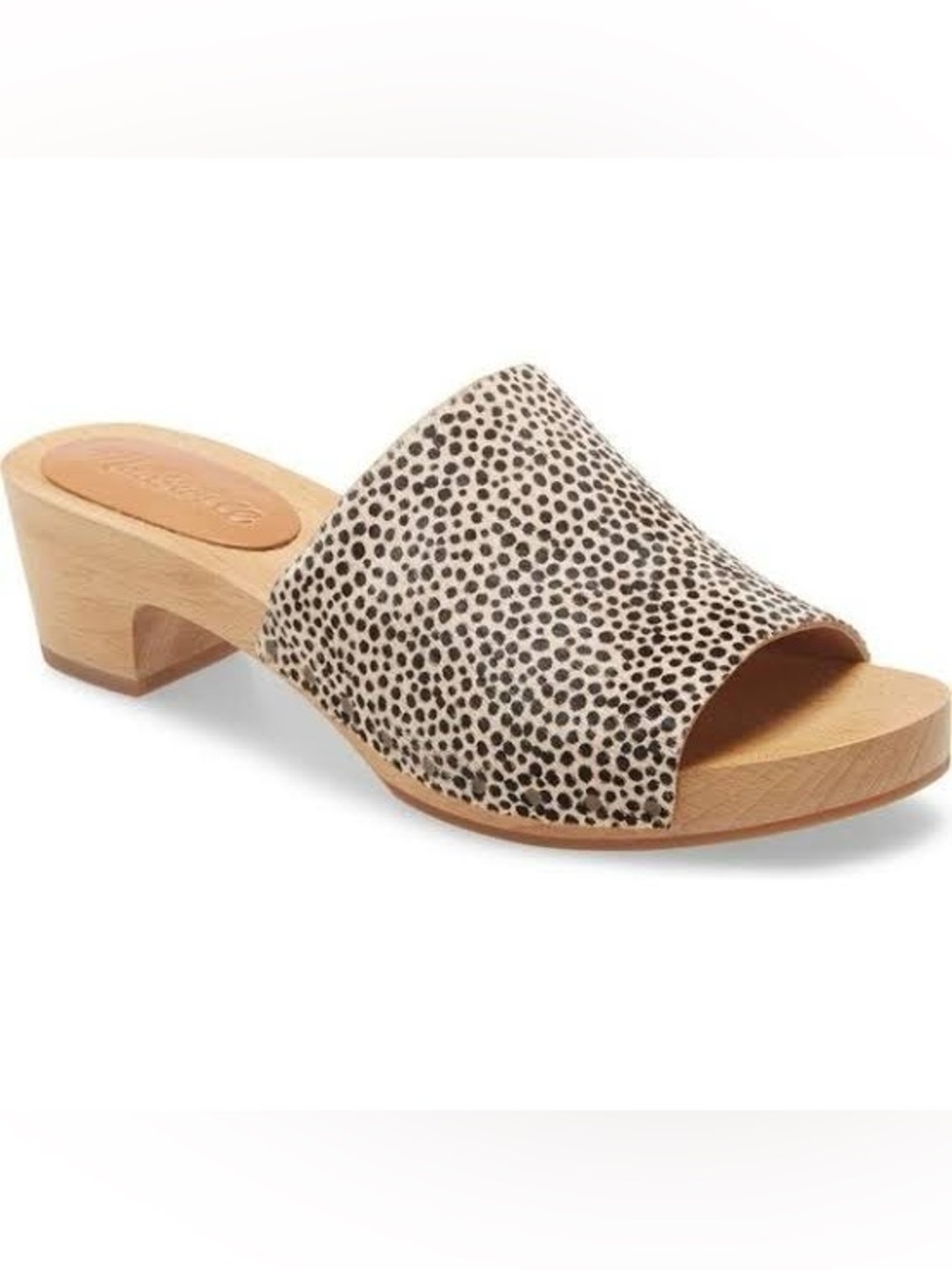 MADEWELL The Evelyn Clog Slide 
Open Toe Sandal in Animal Print, Size 8.5